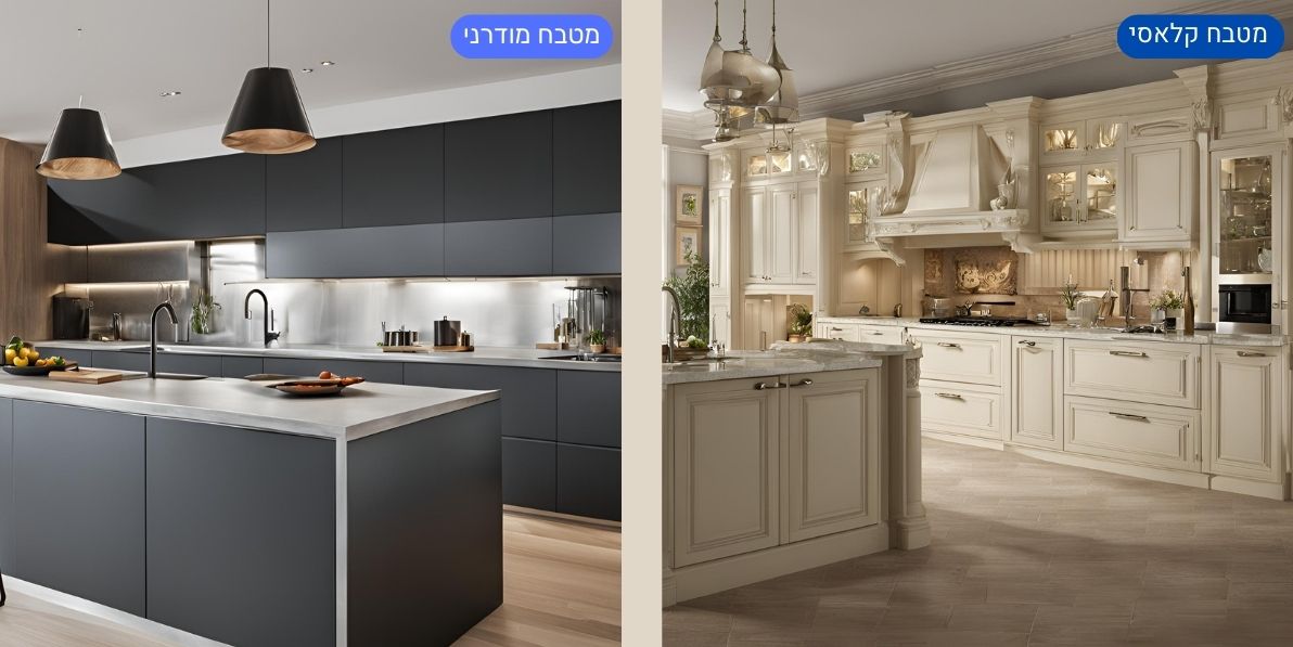 מטבח בעיצוב מודרני או עיצוב קלאסי